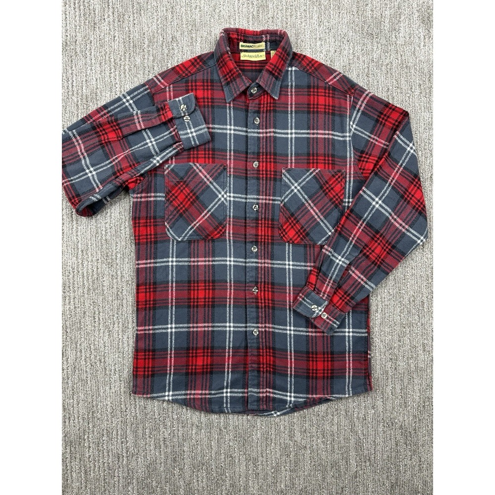 Vintage Big Mac St Johns Bay Flannel Shirt Mens Medium 90s Plaid Flannel Button‎